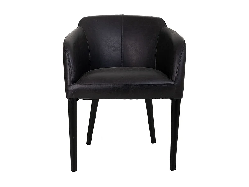 Poltrona estofada de madeira preta 62x60x82