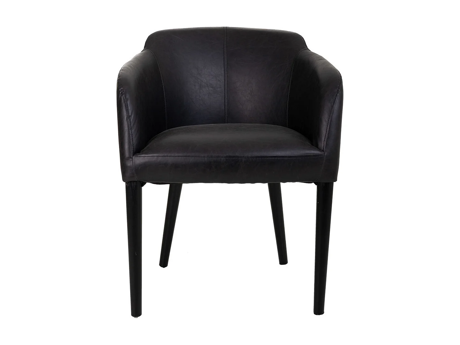 Sillón de madera tapizado negro 62x60x82