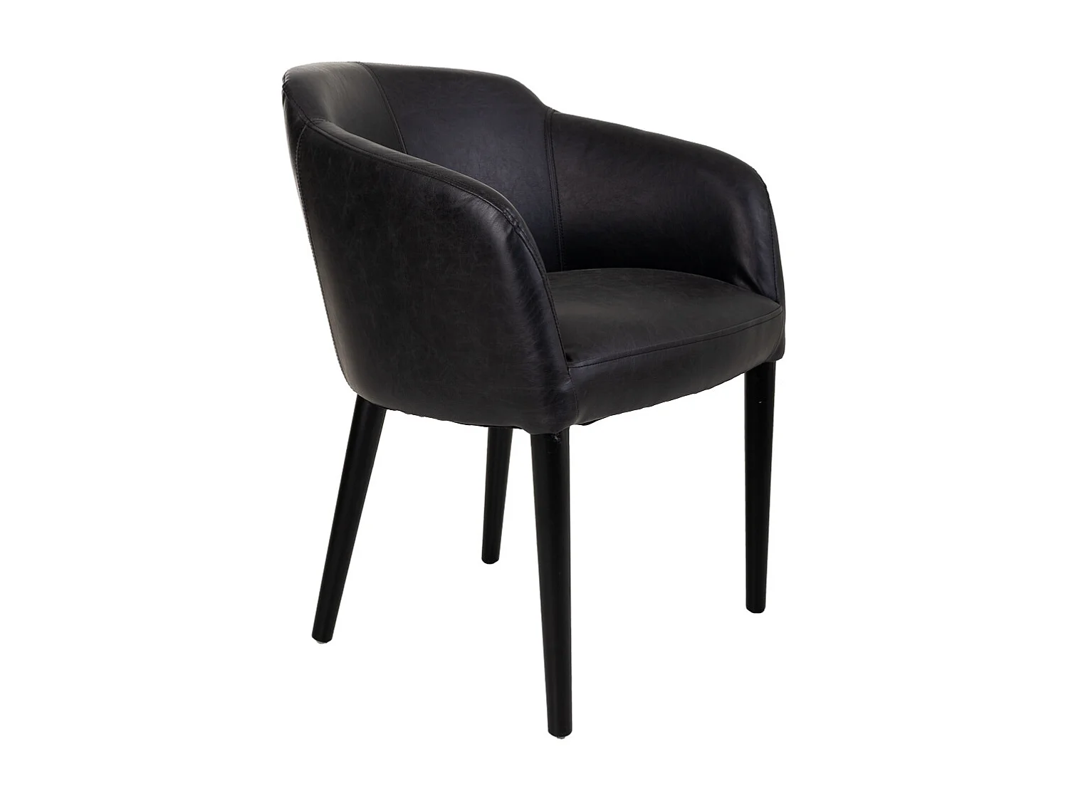 Sillón de madera tapizado negro 62x60x82