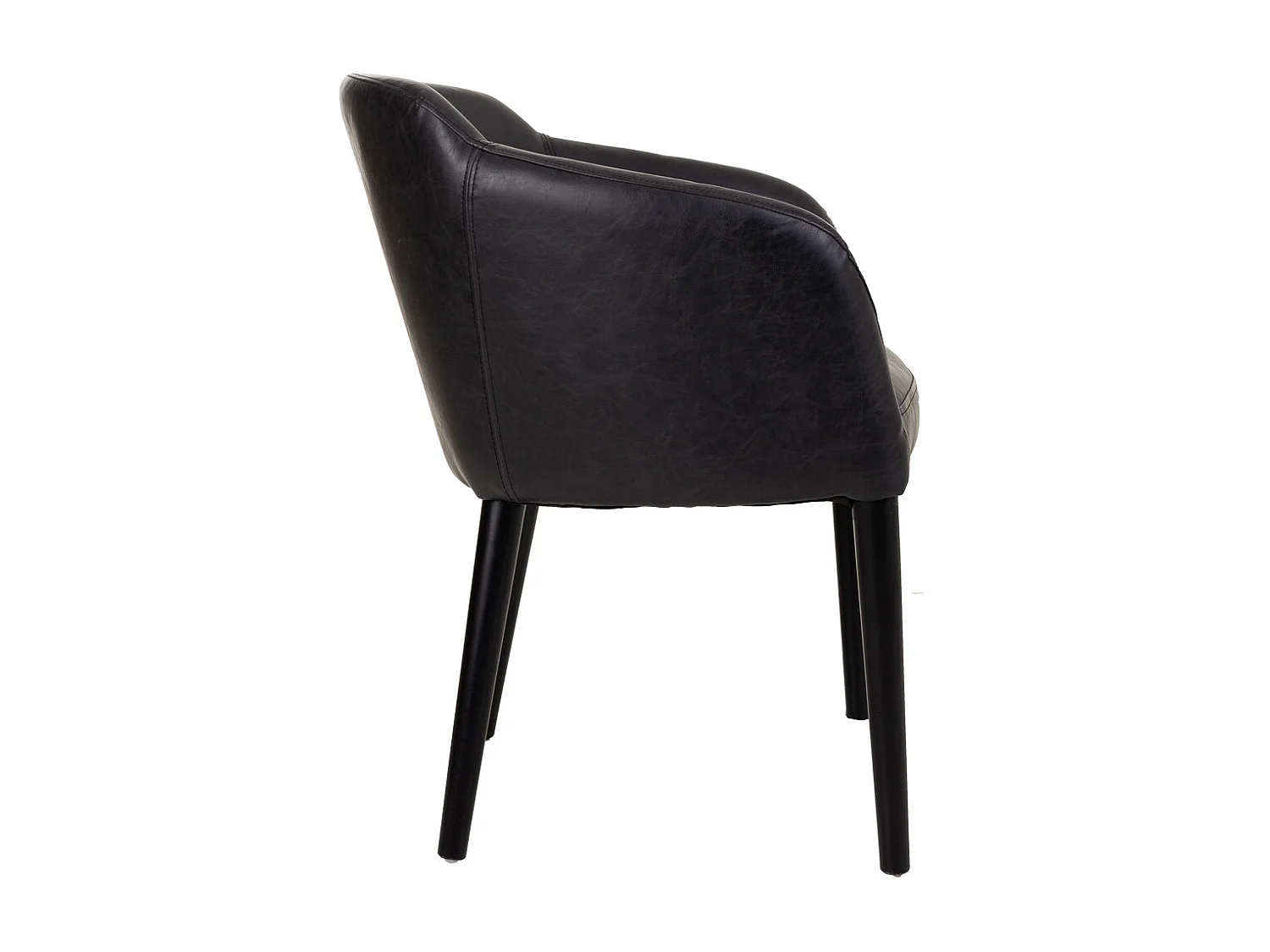 Poltrona in legno imbottita nera 62x60x82h