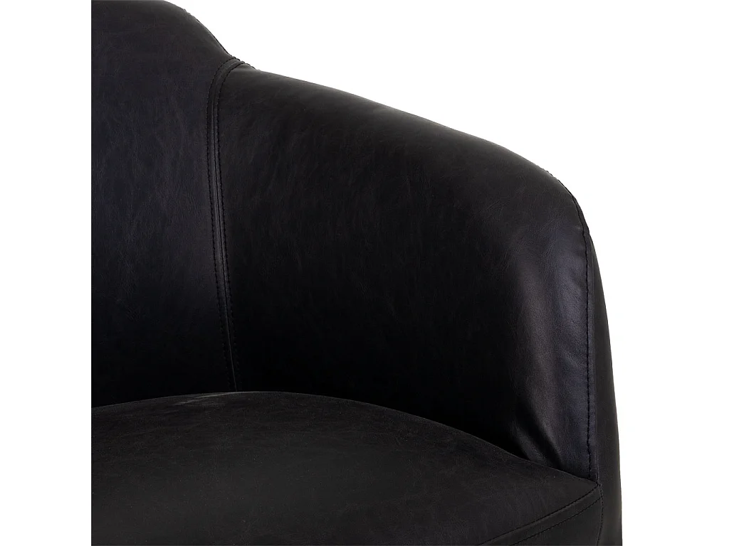 Poltrona in legno imbottita nera 62x60x82h