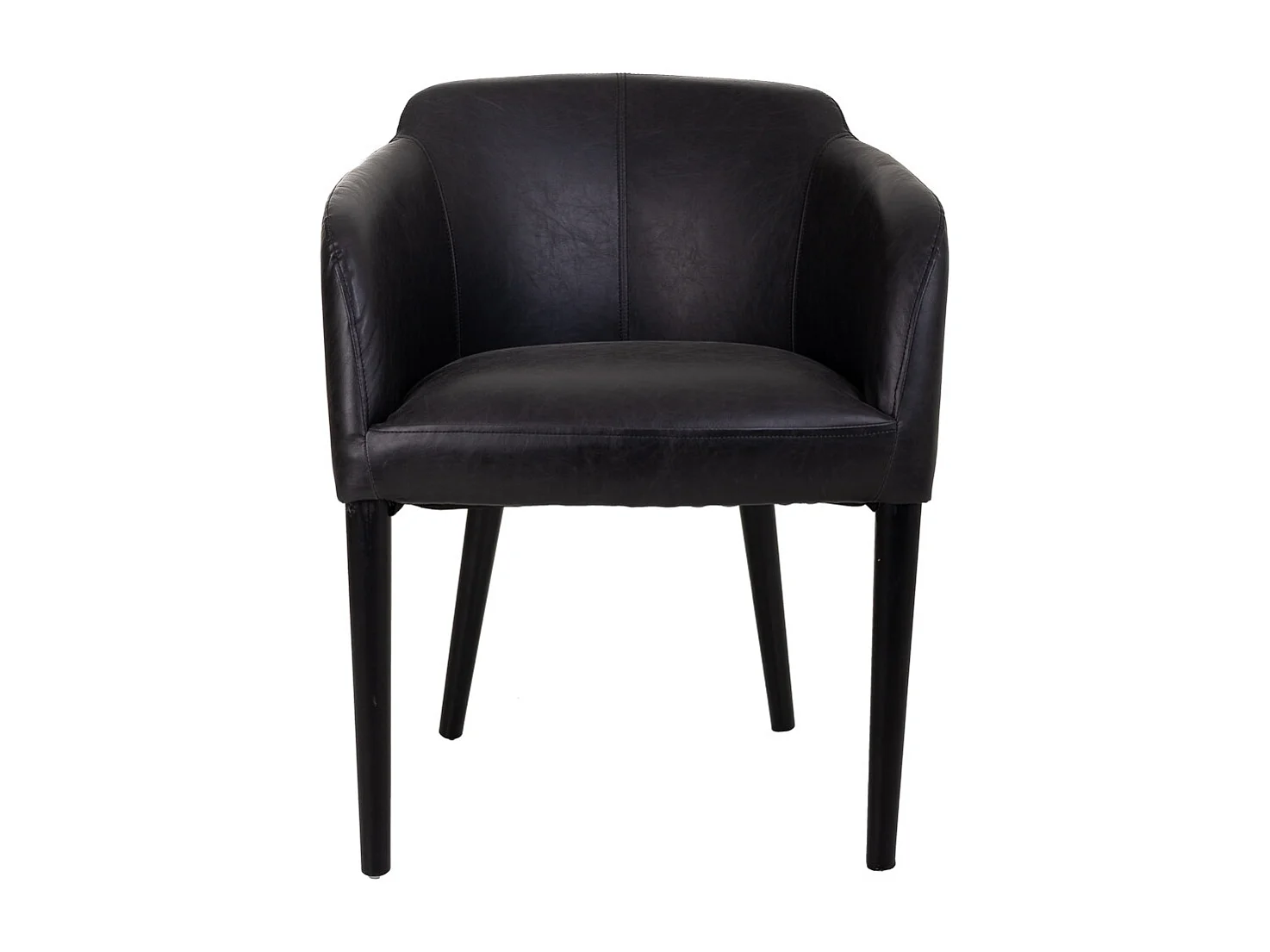 Poltrona estofada de madeira preta 62x60x82