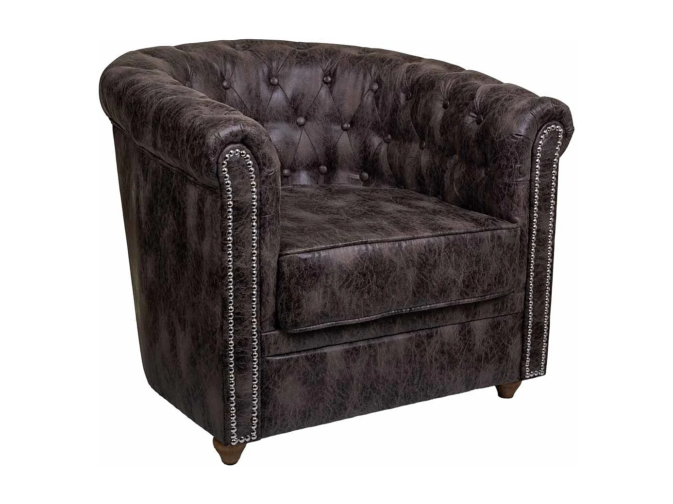 Sillón tapizado marrón 80x80x48/72