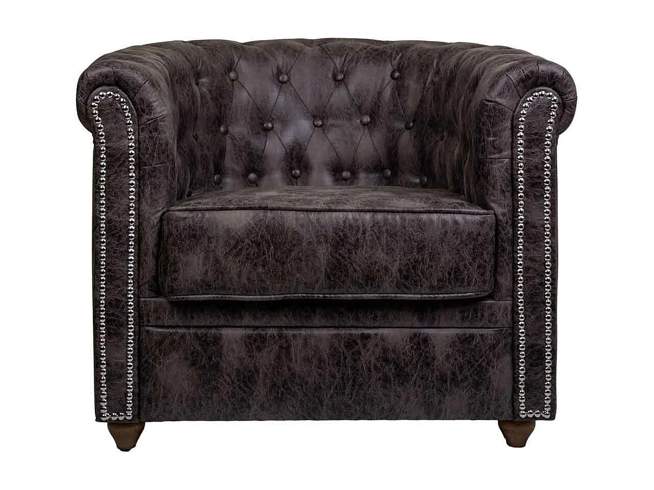 Sillón tapizado marrón 80x80x48/72