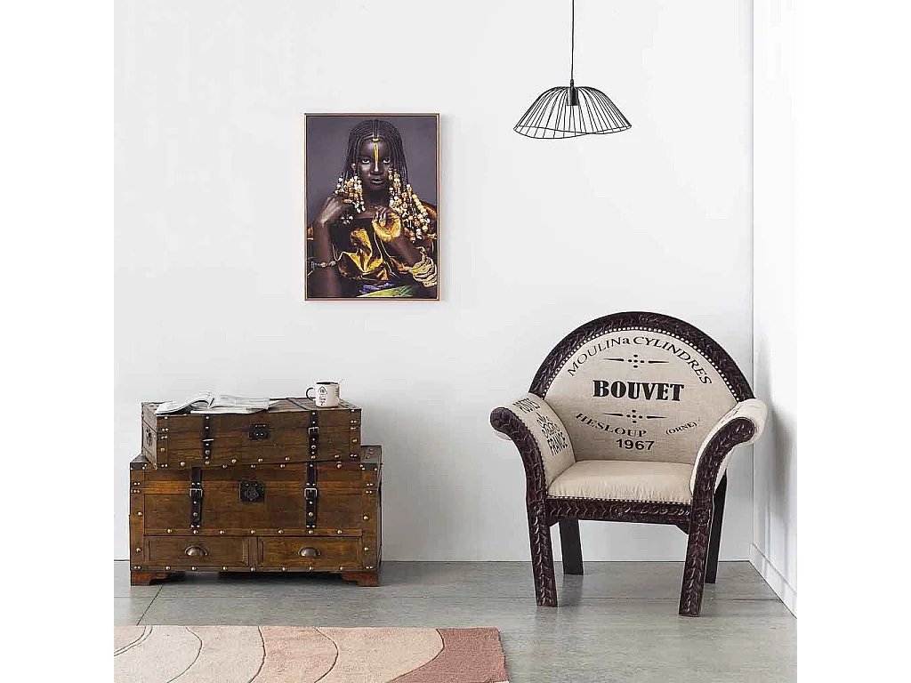 Fauteuil tapissé blanc 89x61x100h