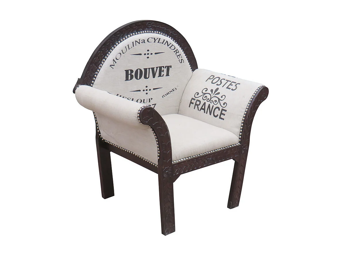 Fauteuil tapissé blanc 89x61x100h