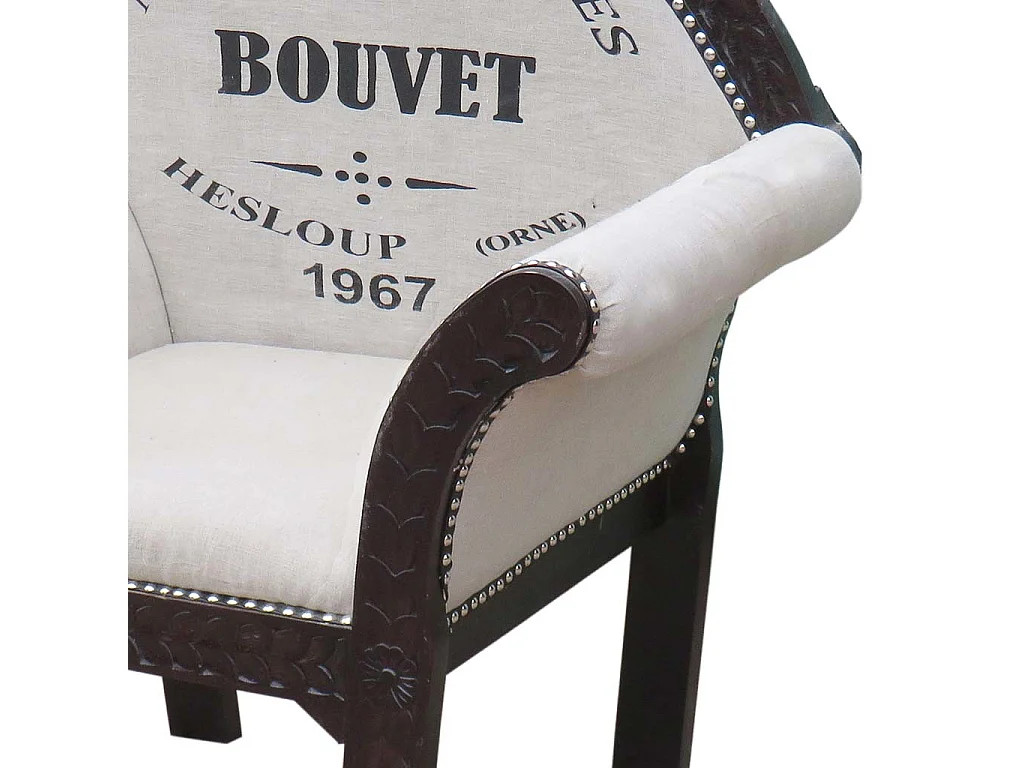 Fauteuil tapissé blanc 89x61x100h