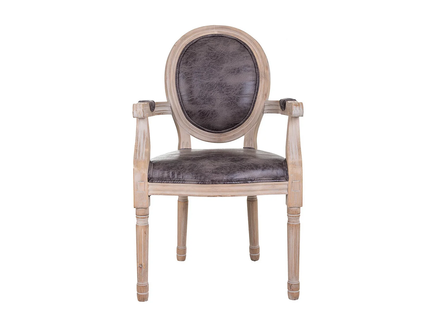 Poltrona in legno imbottita grigia 55x46x48/96h