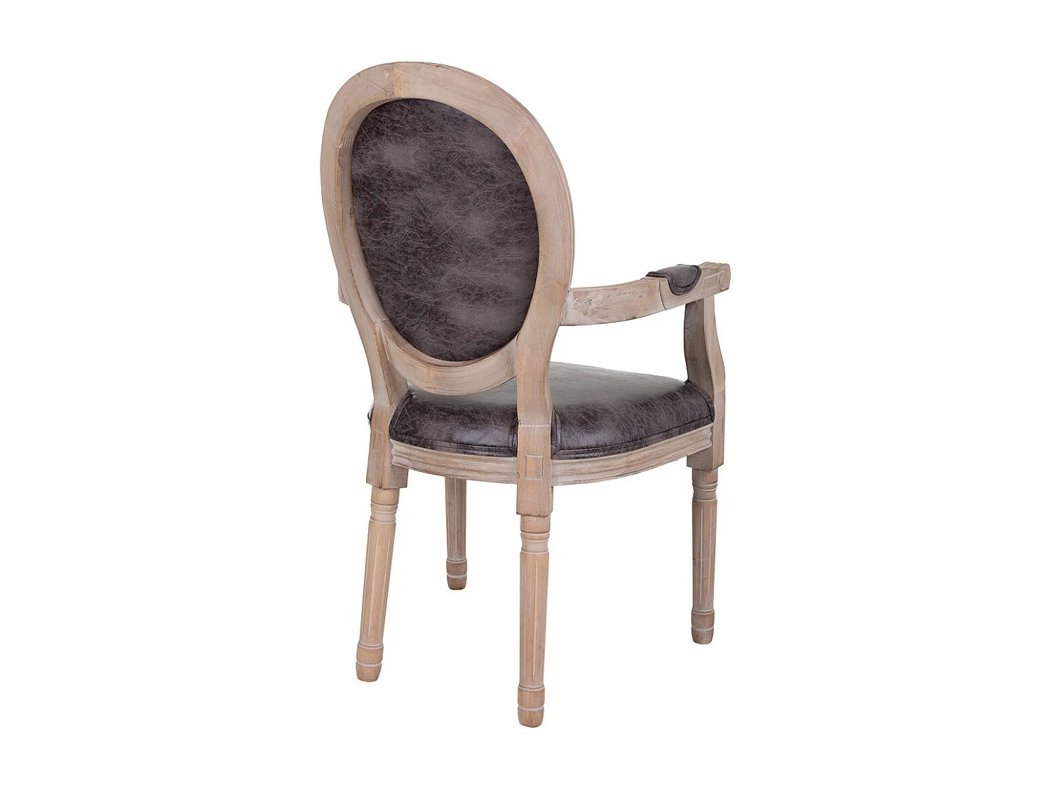 Poltrona in legno imbottita grigia 55x46x48/96h