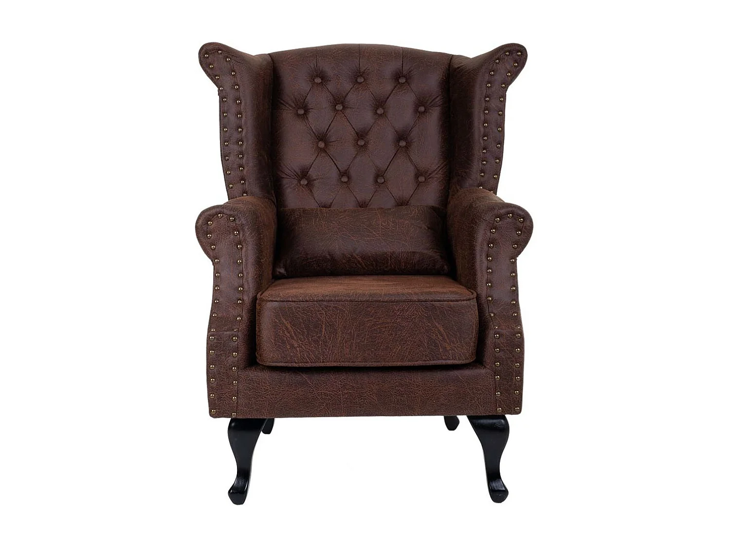 Brauner Kunstledersessel 84x84x86h cm