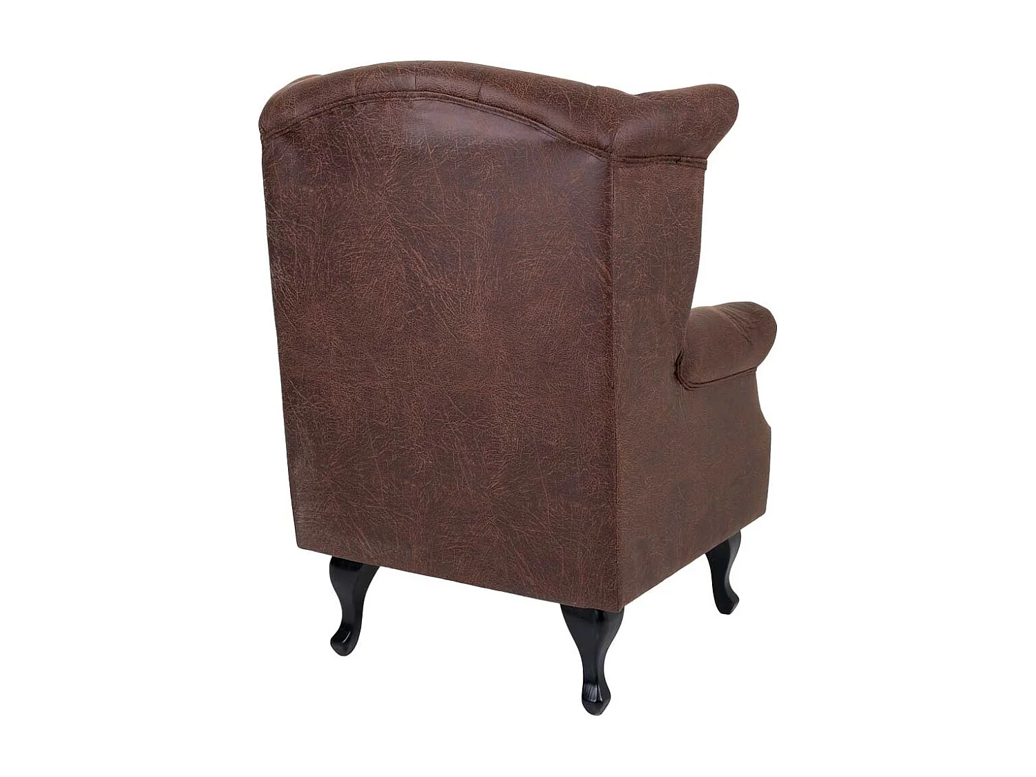 Poltrona em couro sintético marrom 84x84x86