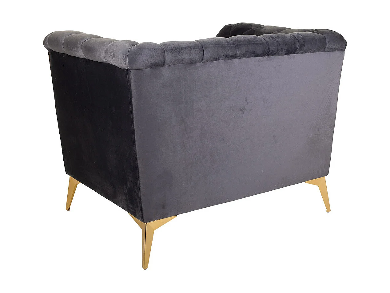 Poltrona estofada cinza 104x72x75