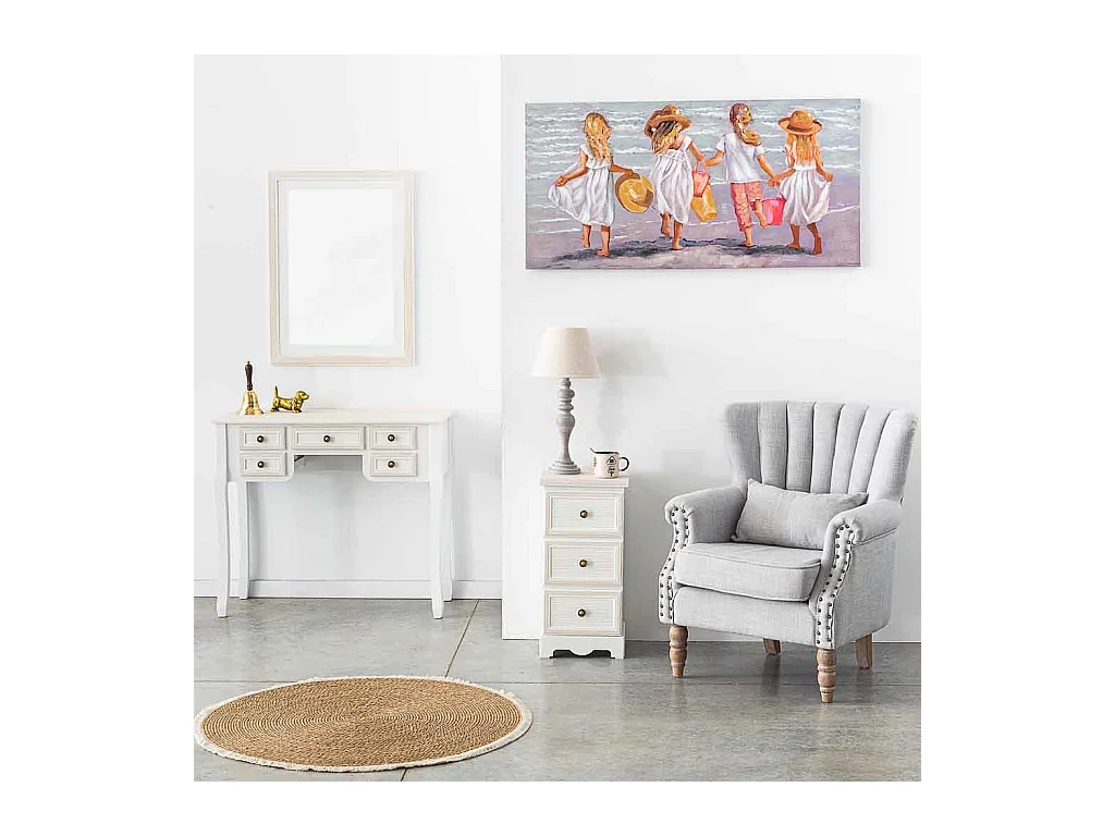 Cassettiera in legno bianco 31x26x60h