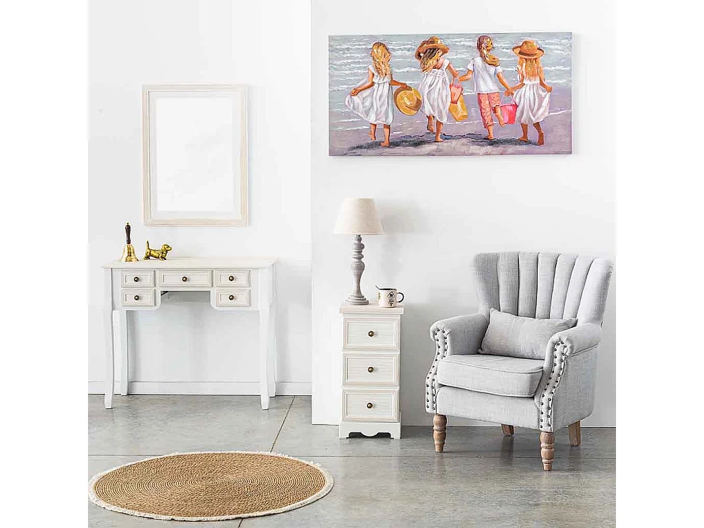 Commode en bois blanc 31x26x60h