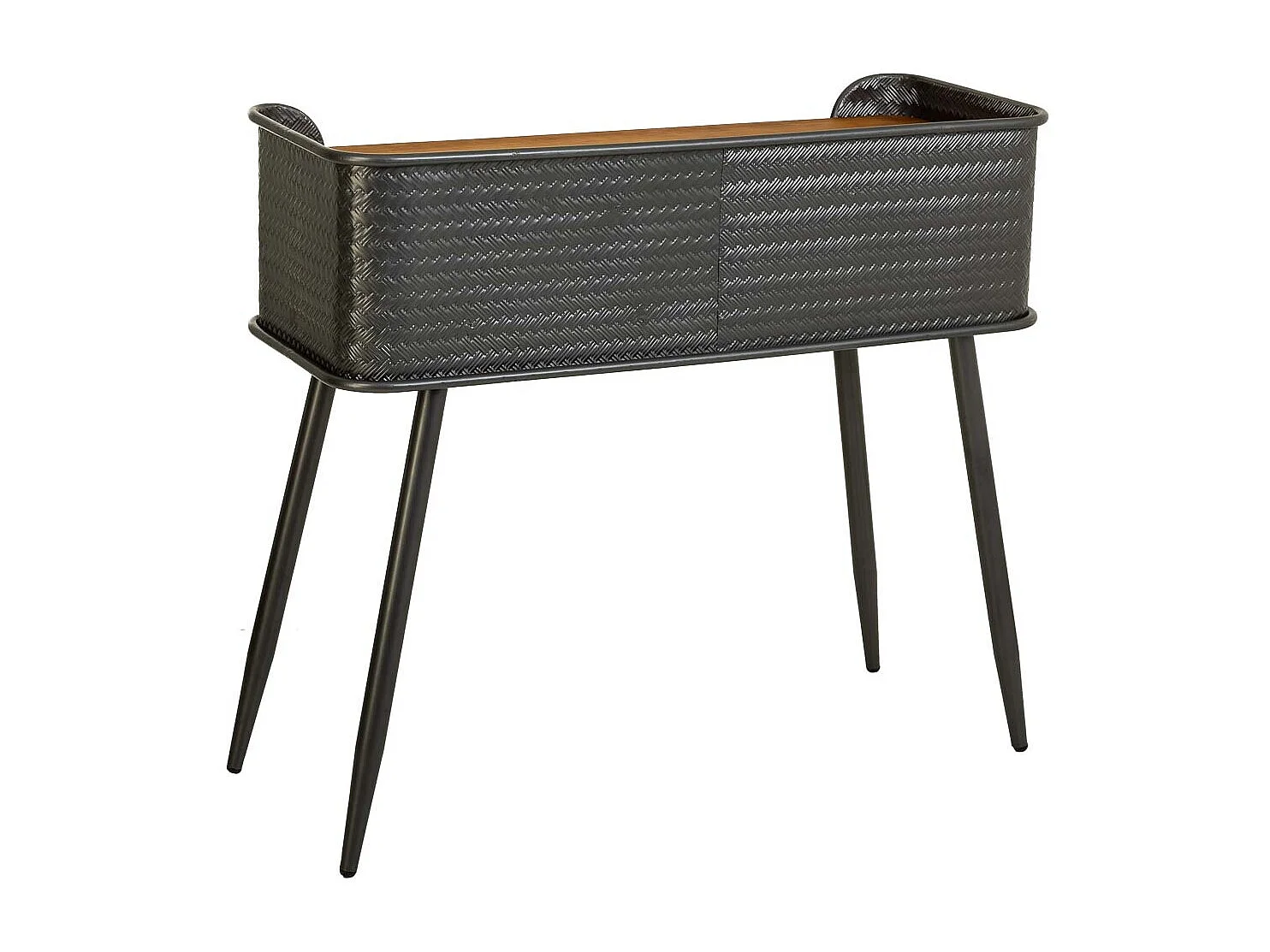 Braune Konsole aus Metall 90,5x35x81h cm