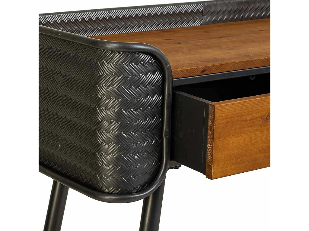 Braune Konsole aus Metall 90,5x35x81h cm