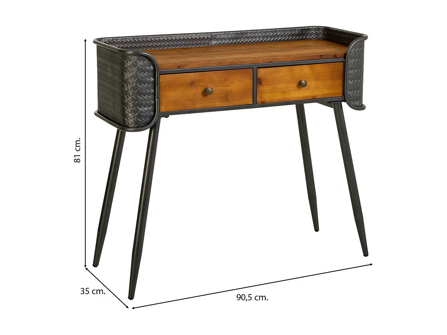 Vestibule en métal marron 90,5x35x81h