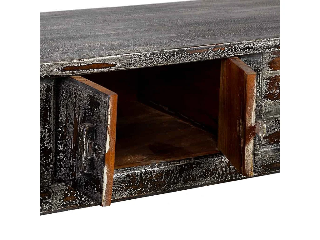 Mobile da ingresso in legno con finitura artigianale Grigio scuro inve