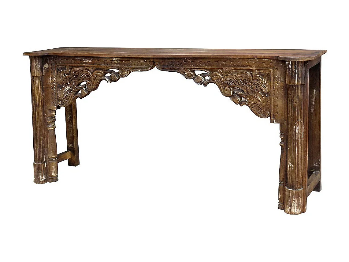 Mobile da ingresso in legno marrone 171x43x82h