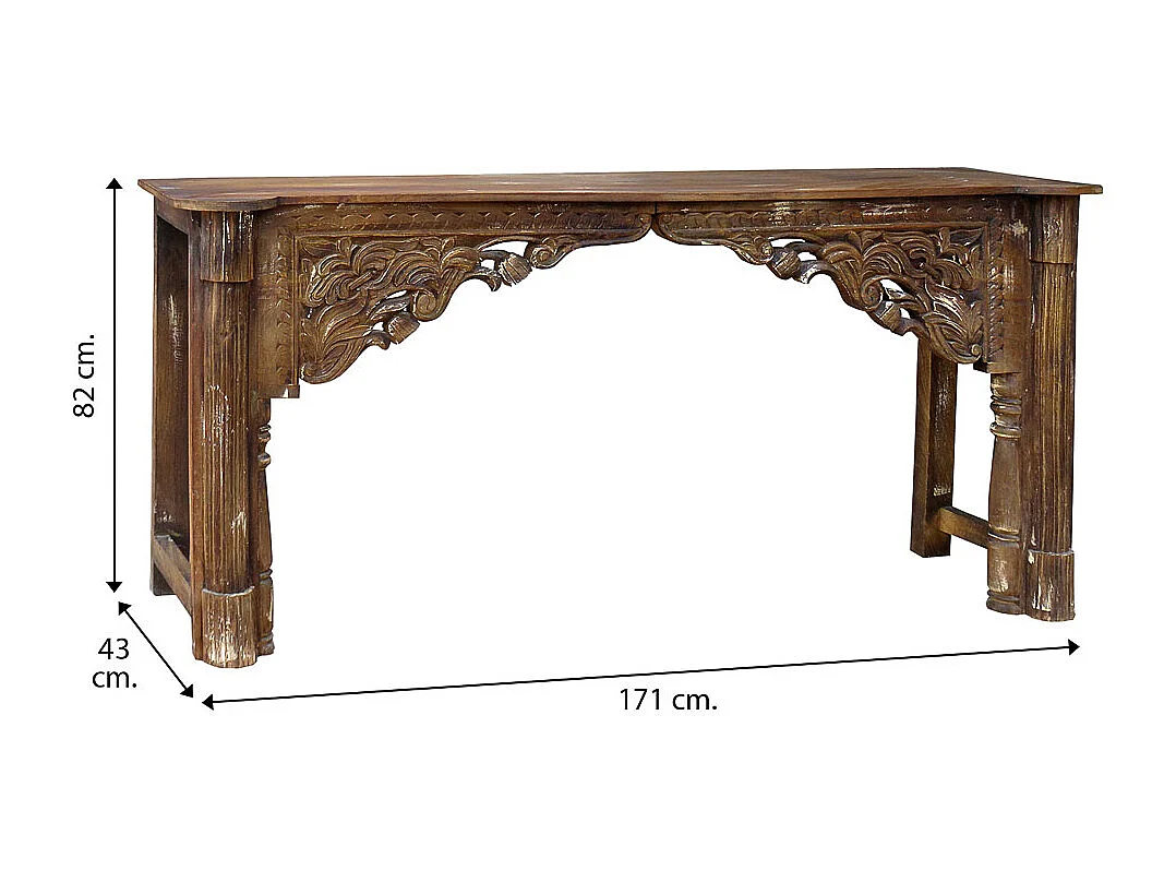 Braune Flurmöbel aus Holz 171x43x82h cm