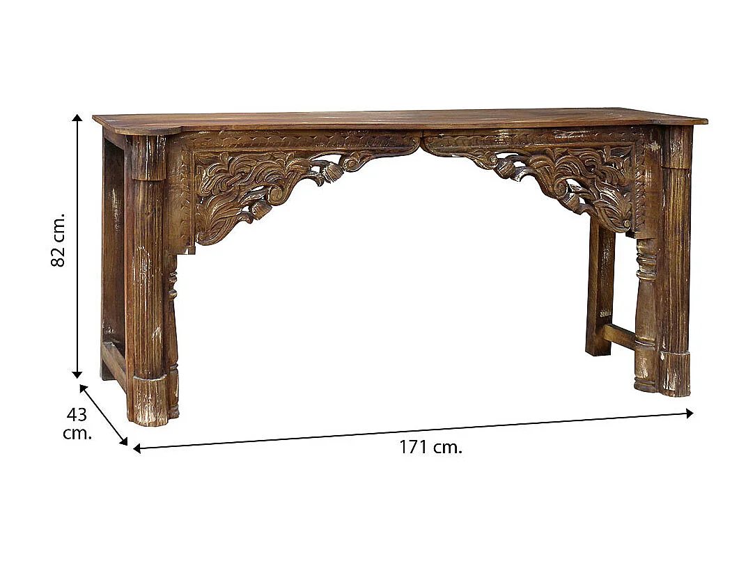 Braune Flurmöbel aus Holz 171x43x82h cm