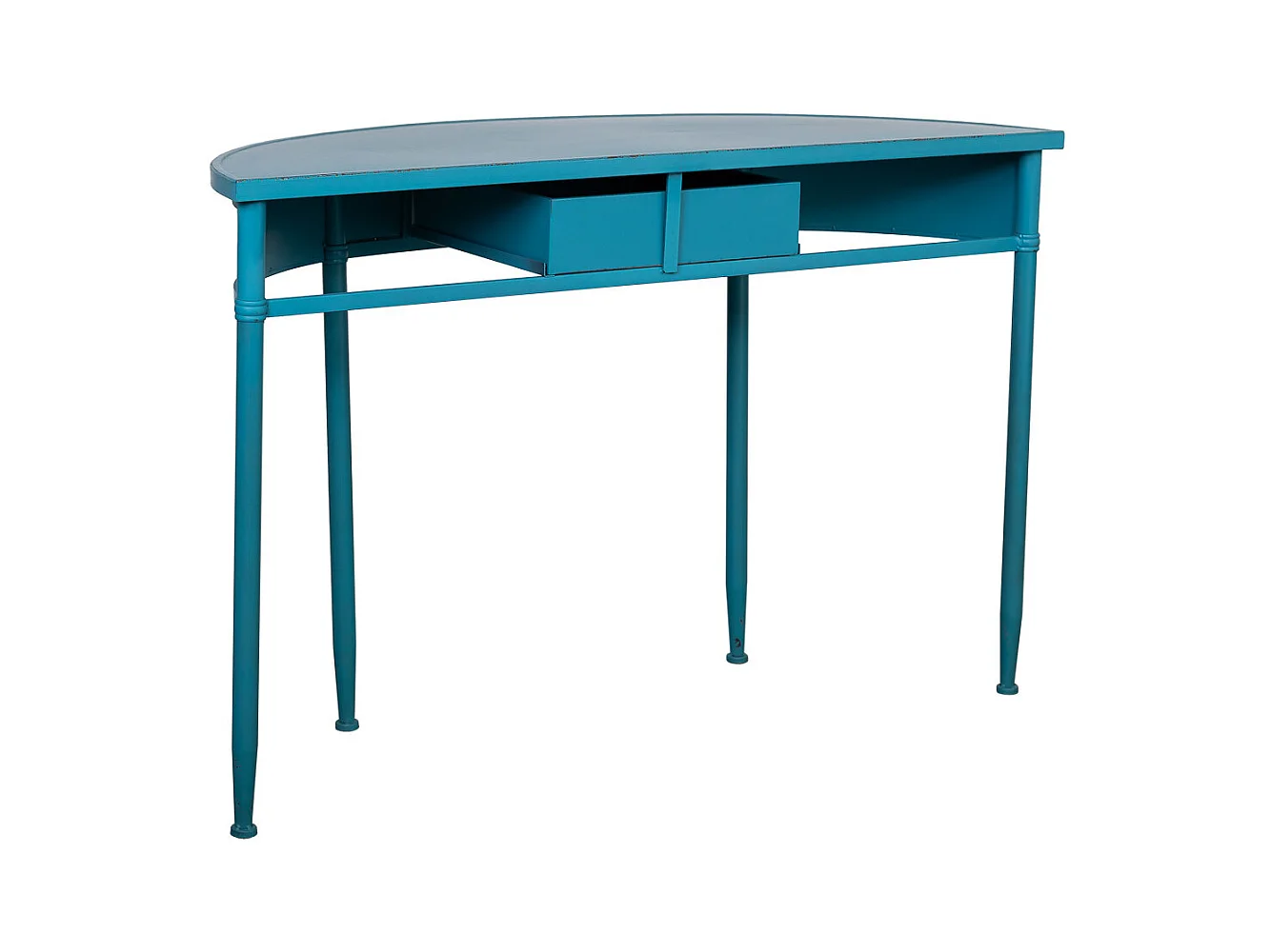 Recibidor de metal con 1 cajon envejecido azul 120x44x80