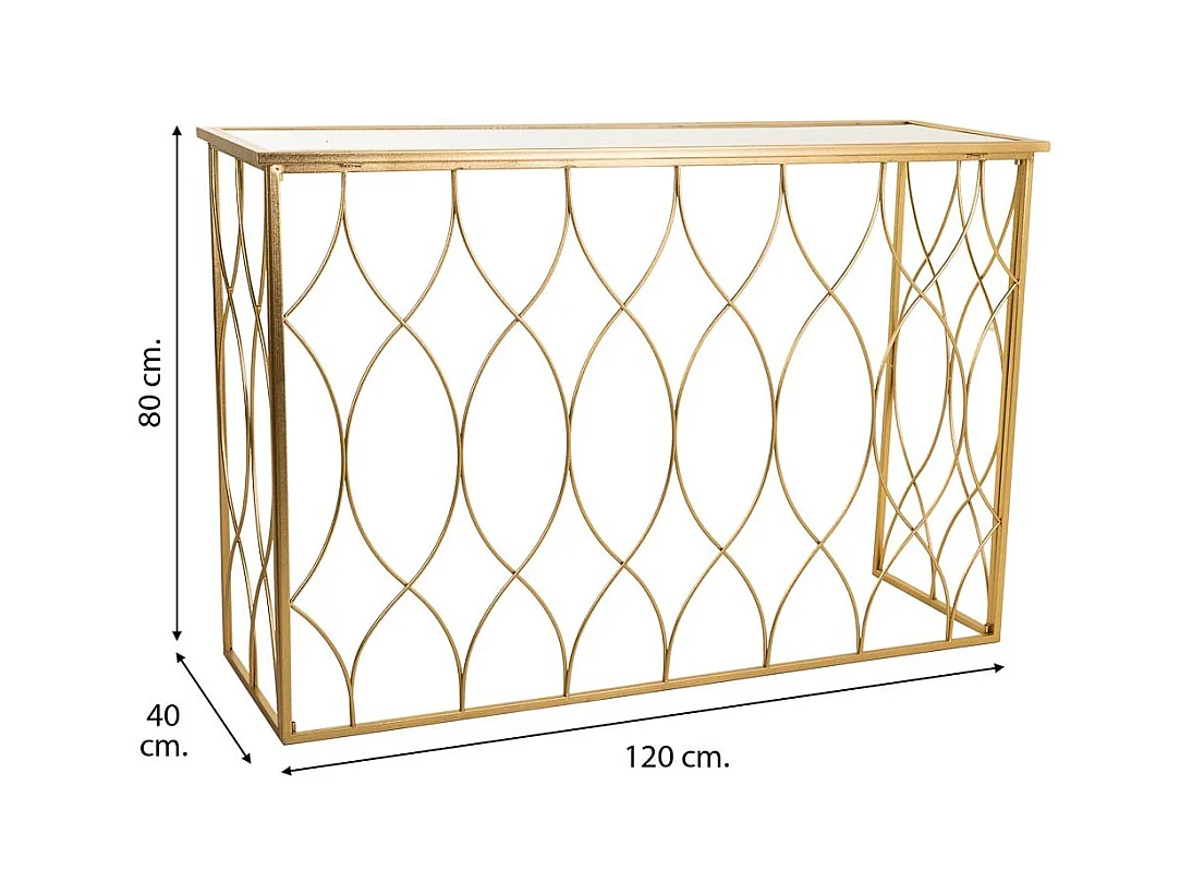 Goldene Metallhalle 120x40x80h cm