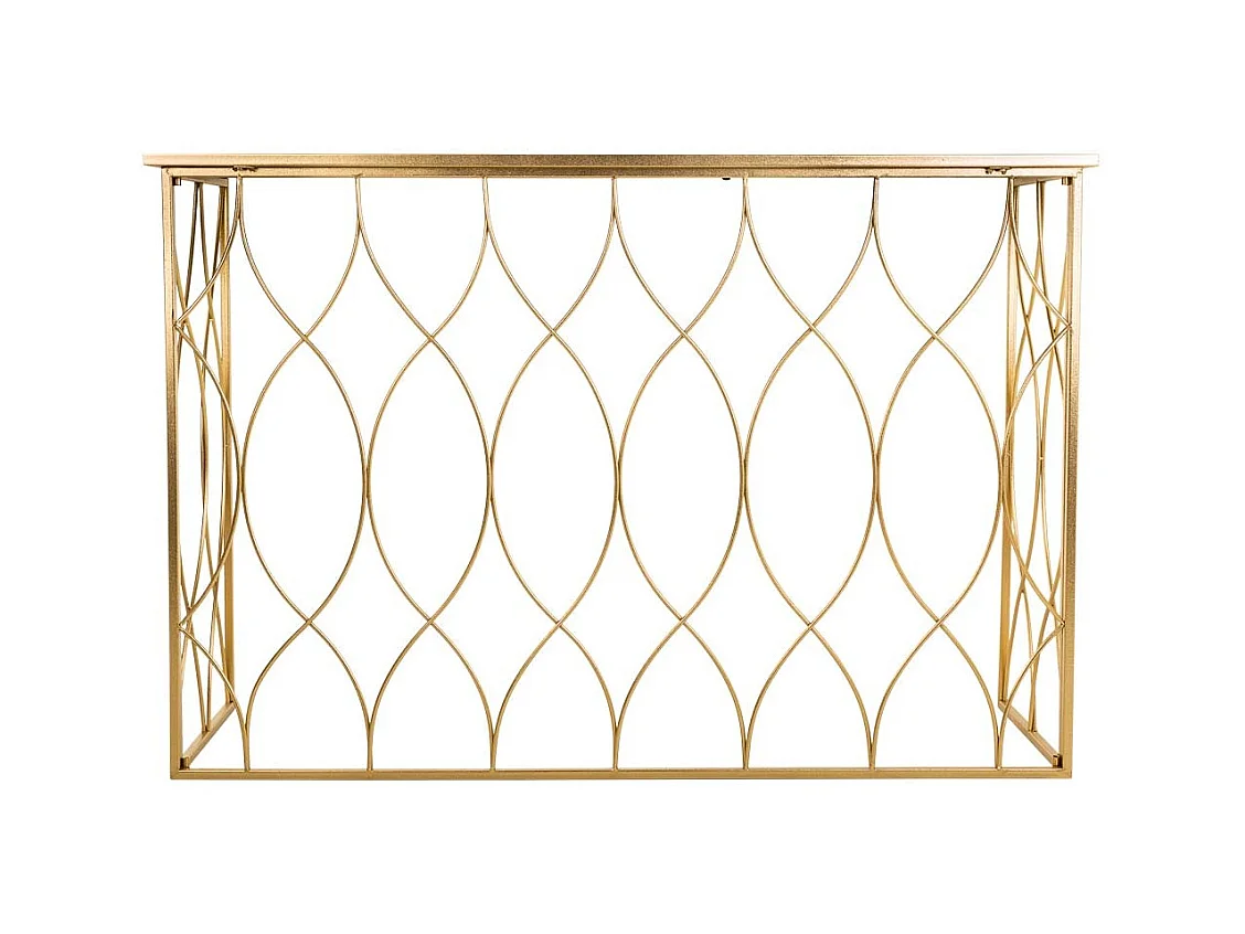 Console en métal doré 120x40x80h