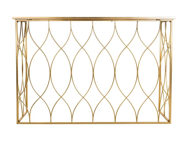 Mobile da ingresso in metallo dorato 120x40x80h