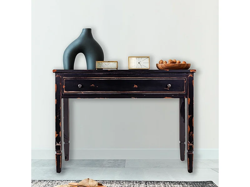 Mobile da ingresso in legno nero 112x38x82h