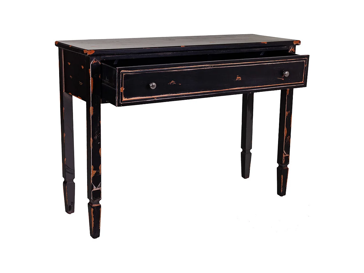 Schwarze Holzkonsole 112x38x82h cm