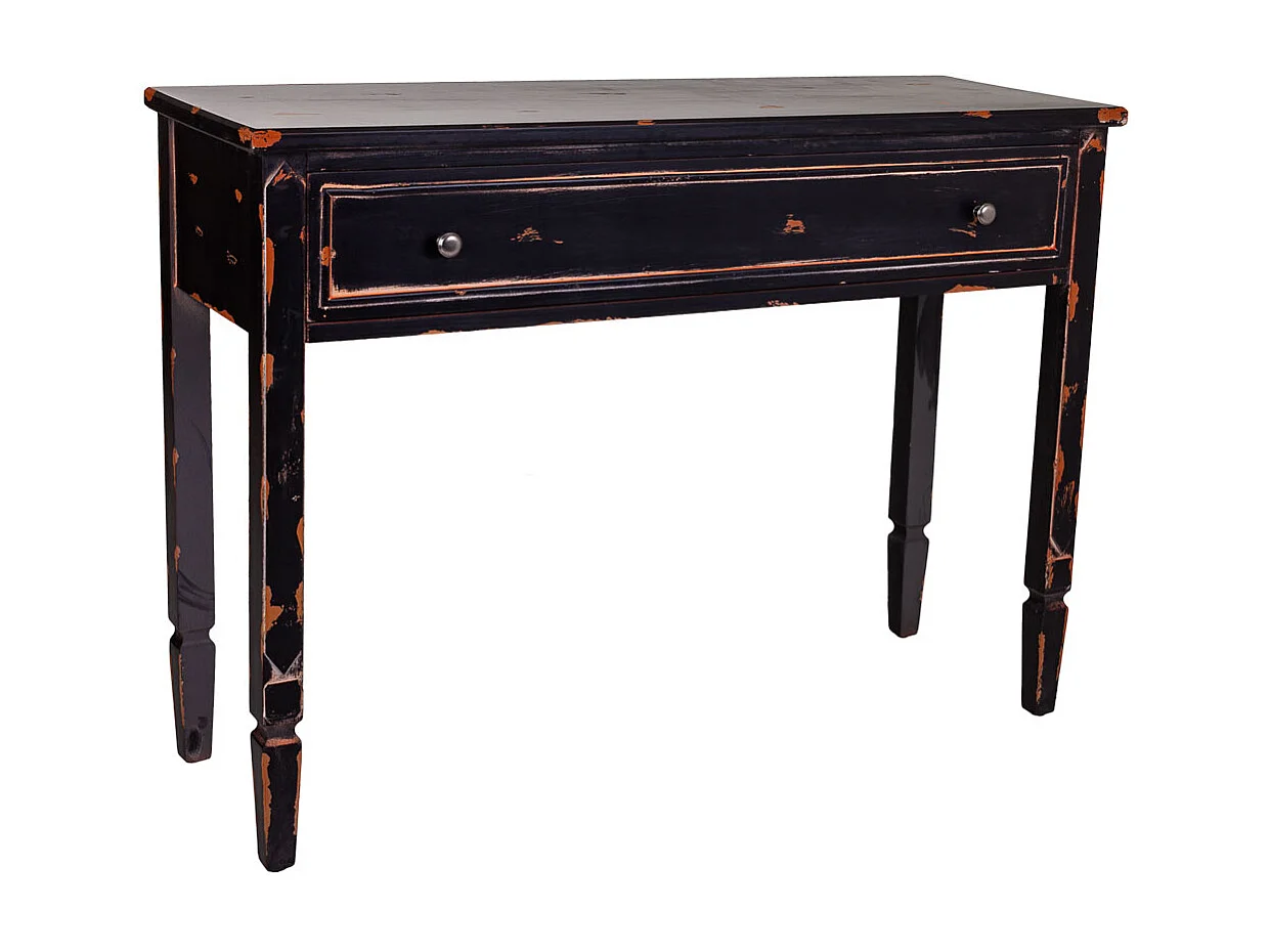 Recibidor de madera negro 112x38x82