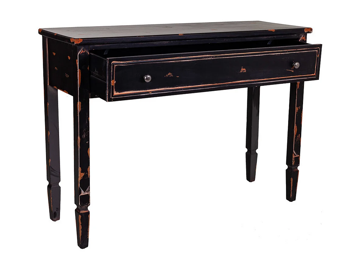 Recibidor de madera negro 112x38x82