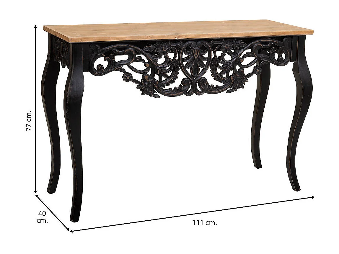 Salão de madeira preto 111x40x77