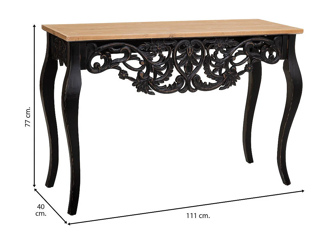 Schwarze Eingangstisch 111x40x77h cm