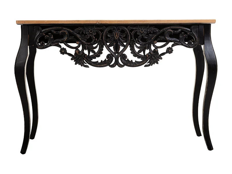 Recibidor de madera negro 111x40x77