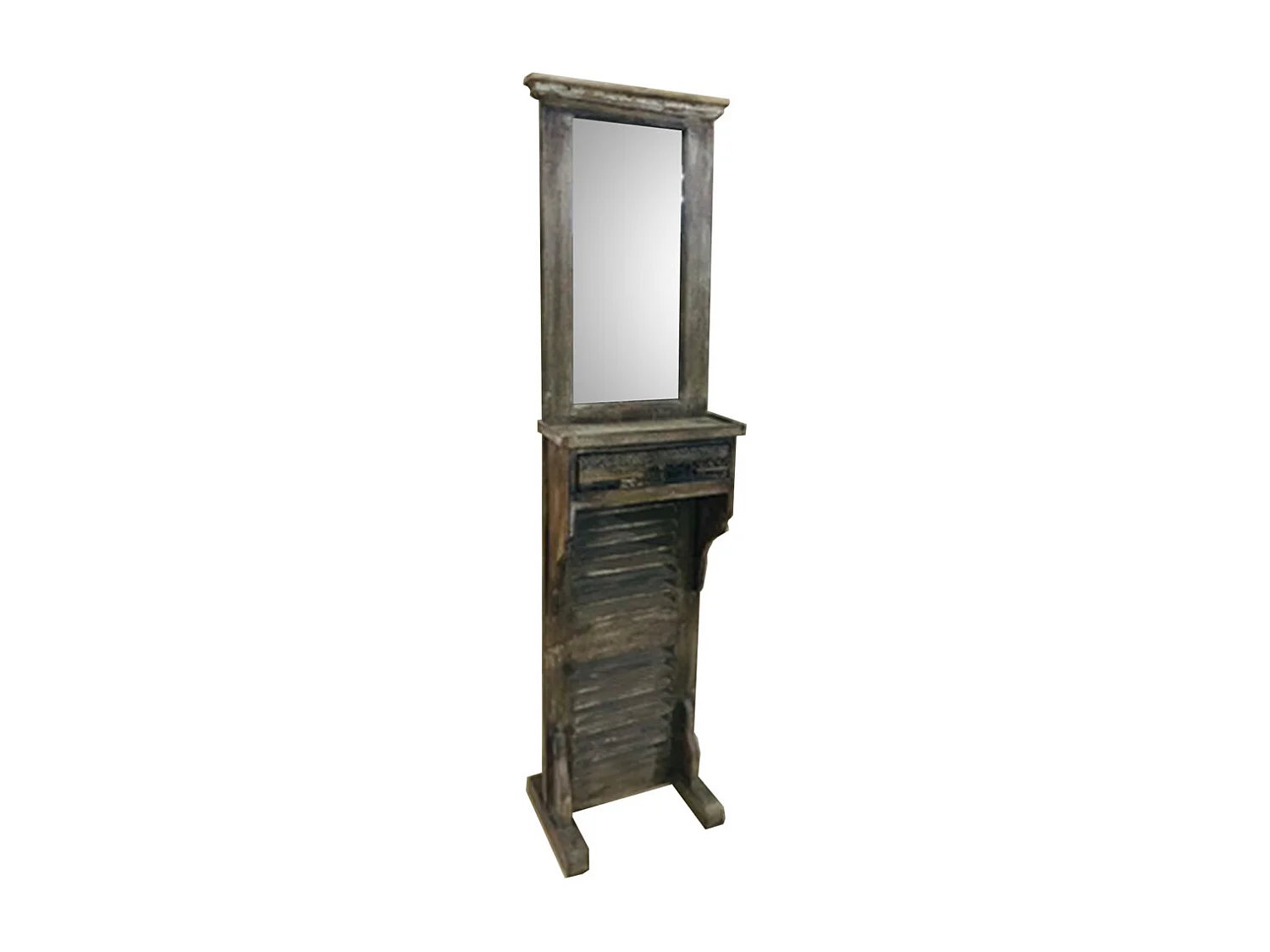 Entrée avec miroir en bois marron 45x20x184h