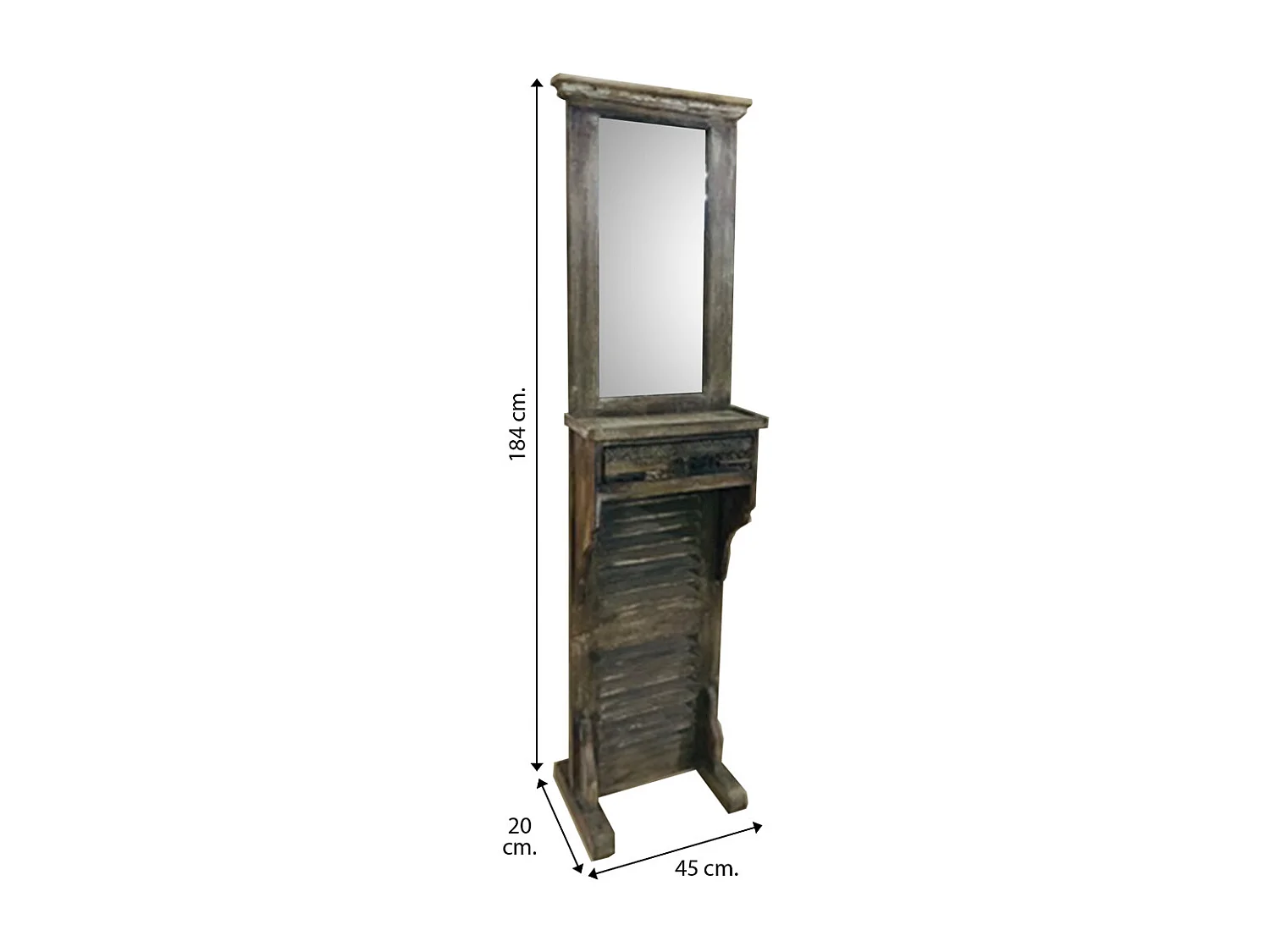 Entrée avec miroir en bois marron 45x20x184h