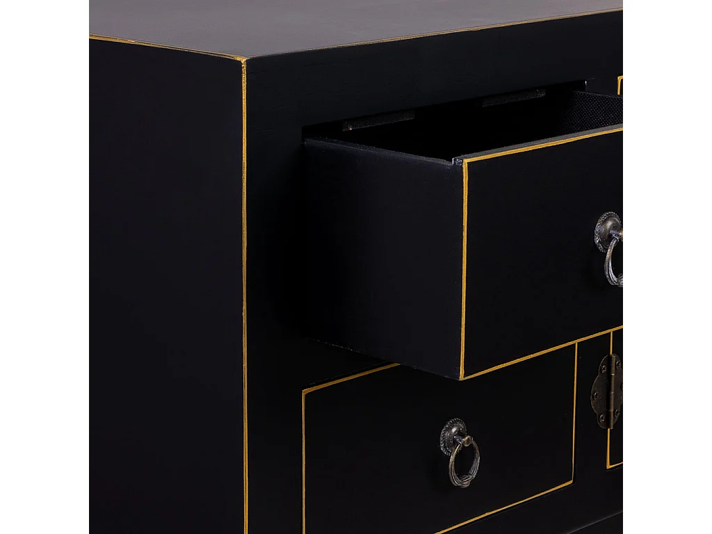 Sala de madeira com 4 gavetas e 2 portas 95x26x78