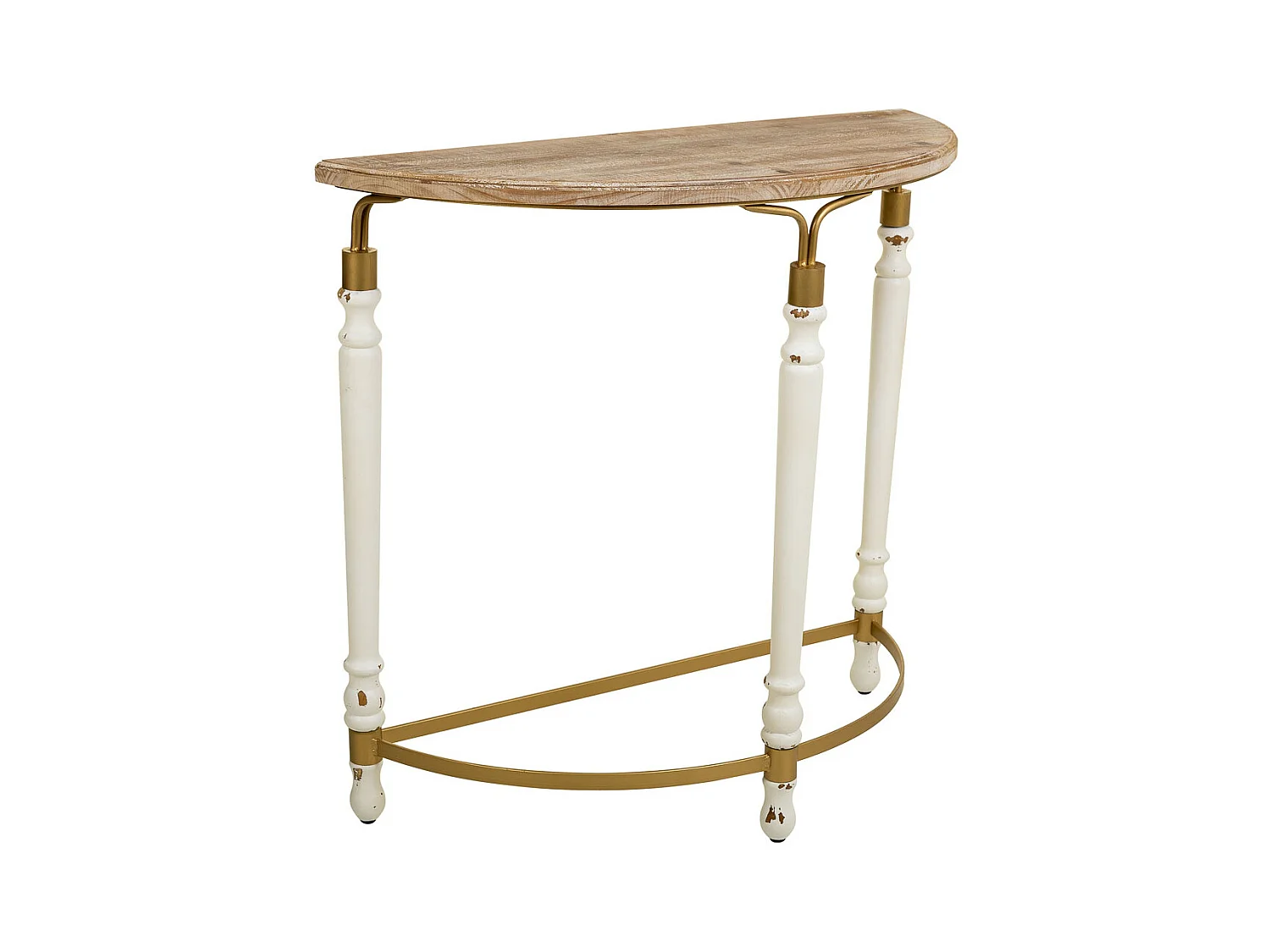 Mobile da ingresso in legno e metallo marrone 80x35,5x76