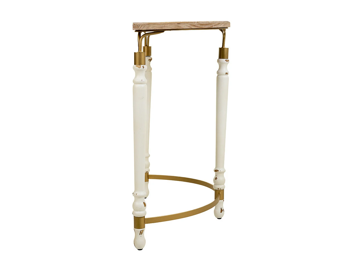 Mobile da ingresso in legno e metallo marrone 80x35,5x76