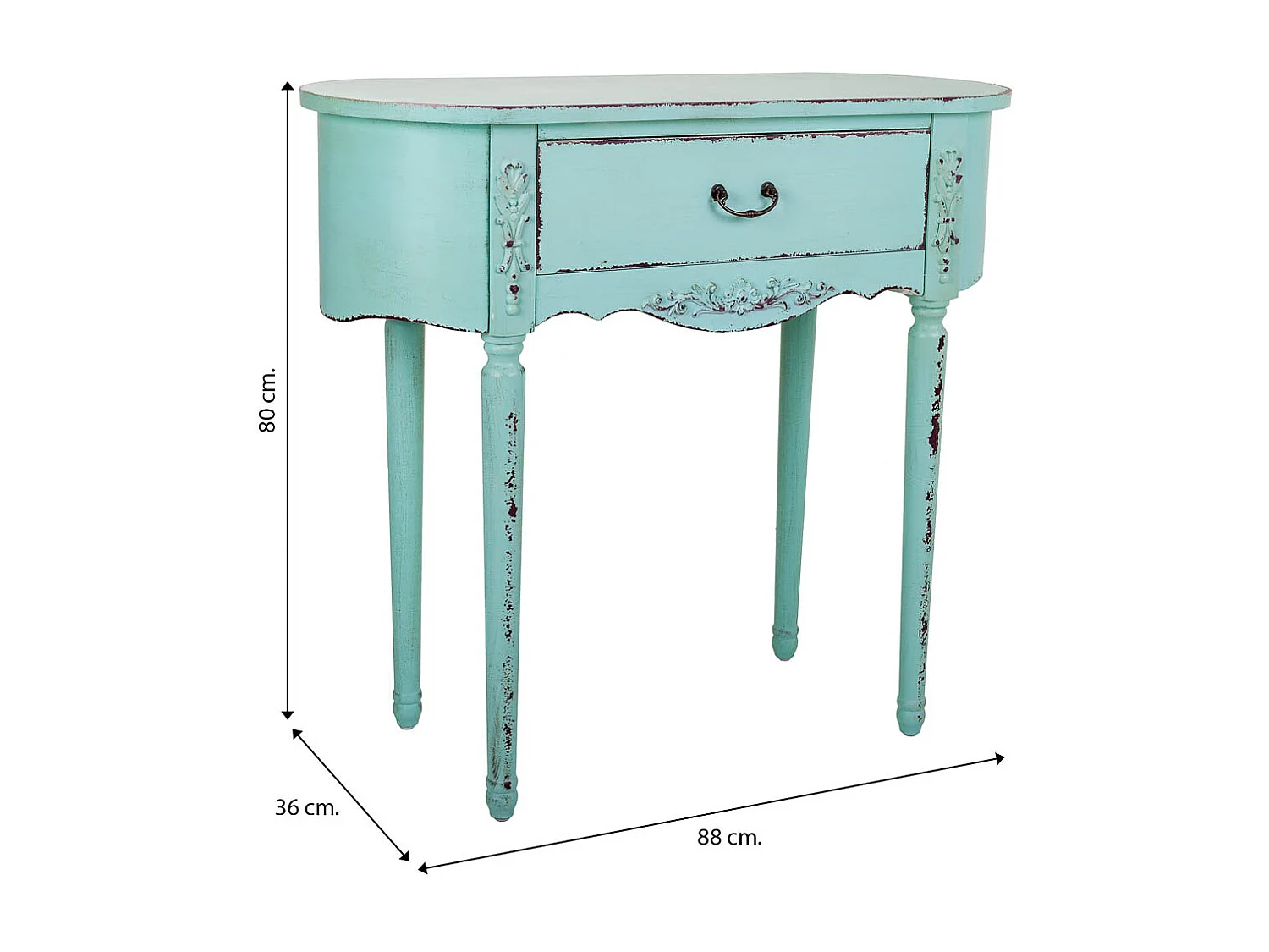 Mobile da ingresso in legno con 1 cassetto 88x36x80