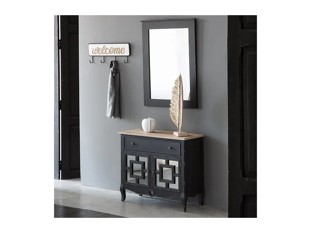 Console en bois noir 83x36x72h