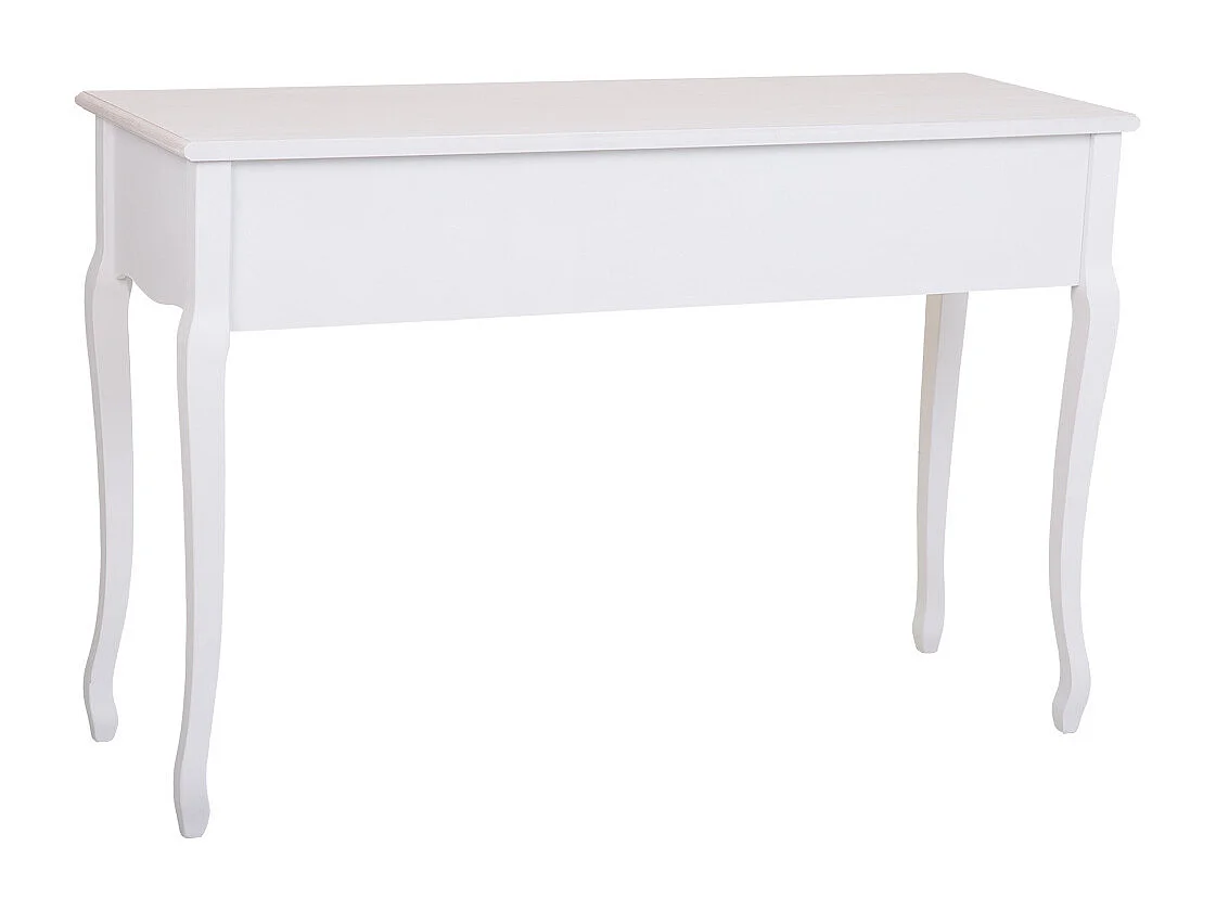 Hall em madeira com 3 gavetas brancas 120x40x78