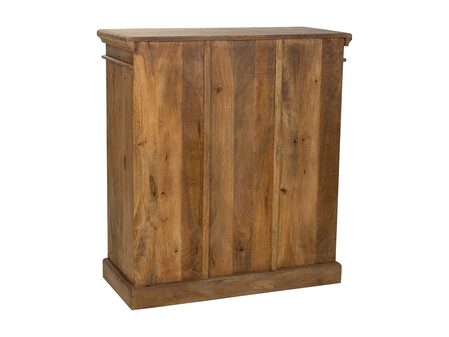 Mobile da ingresso in legno e vetro rifinito a mano con 2 ante marroni 90x40x100