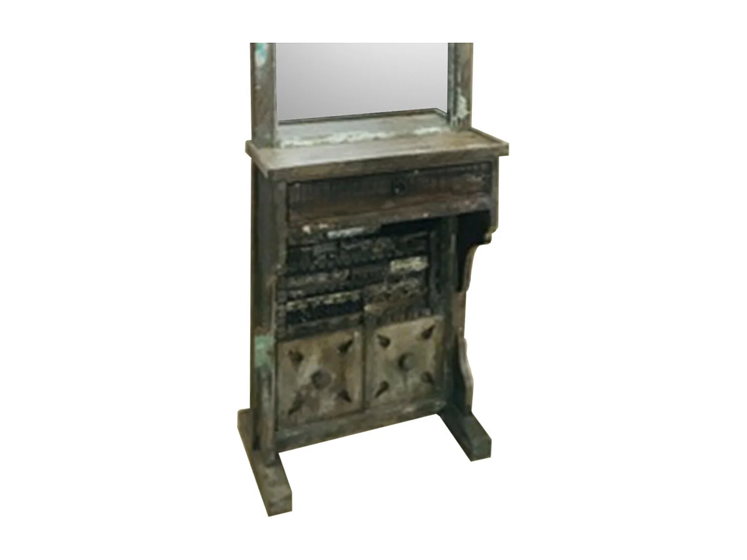 Corredor com espelho de madeira marrom 60x21x197