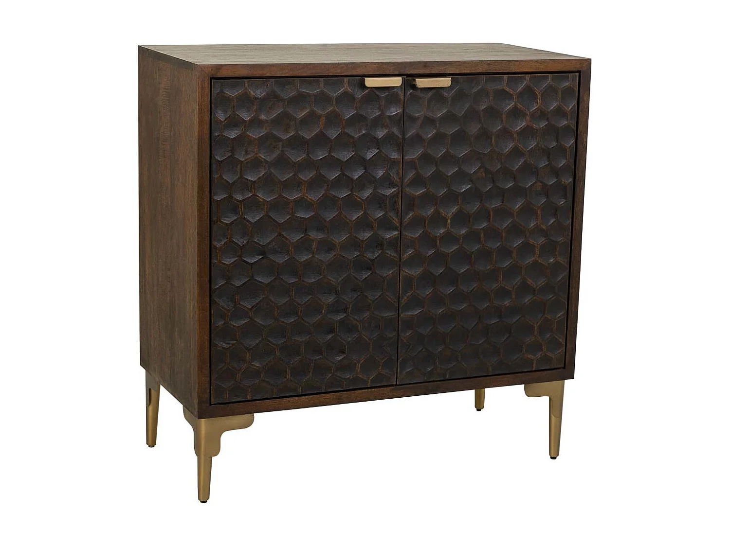 Mobile da ingresso in legno e metallo con 2 ante marroni 83x40x85