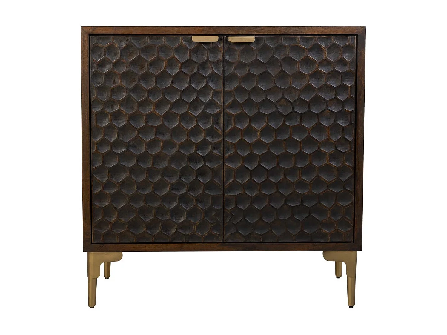 Mobile da ingresso in legno e metallo con 2 ante marroni 83x40x85