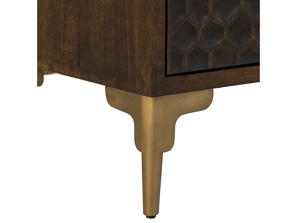 Mobile da ingresso in legno e metallo con 2 ante marroni 83x40x85