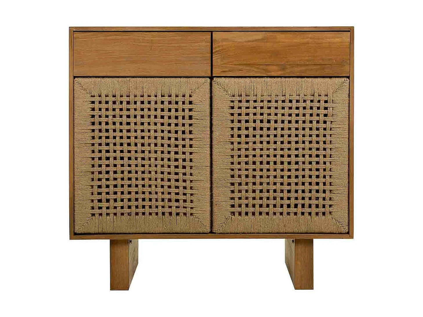 Console en bois et corde tressée marron 80x36x75h